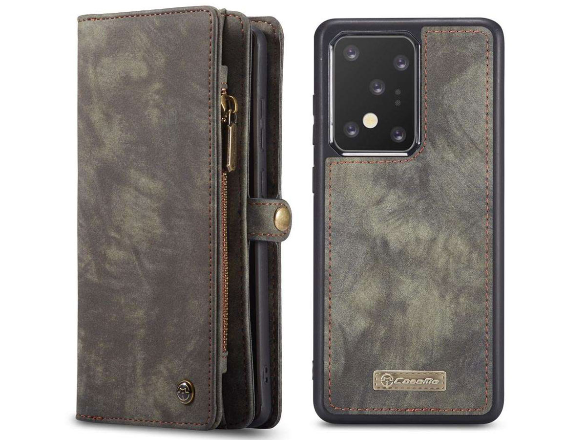 CaseMe 2in1 Wallet Ritsvak Case Zwart - Samsung Galaxy S20 Ultra Hoesje