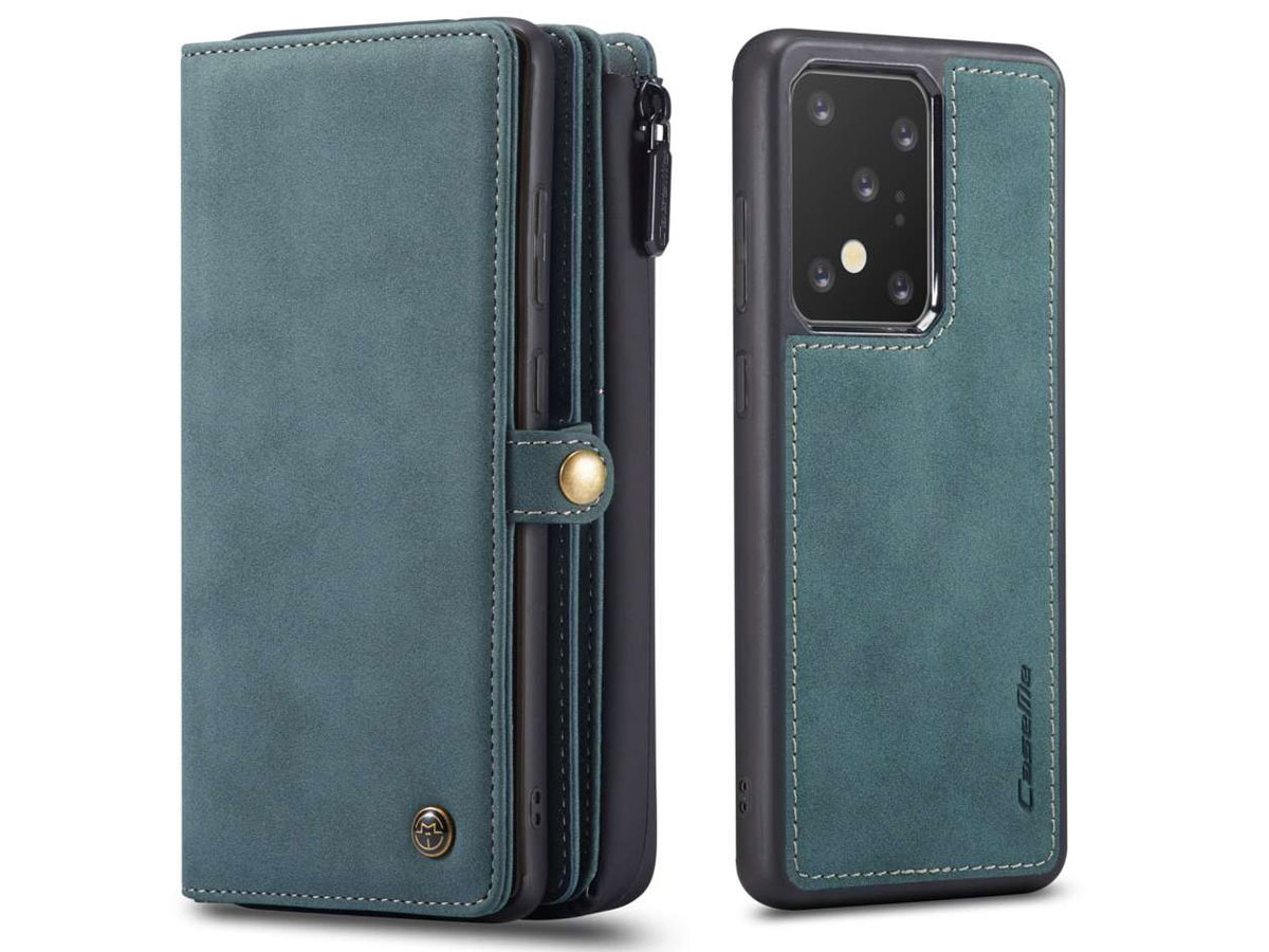 CaseMe Multi Wallet Ritsvak Case Blauw - Samsung Galaxy S20 Ultra Hoesje
