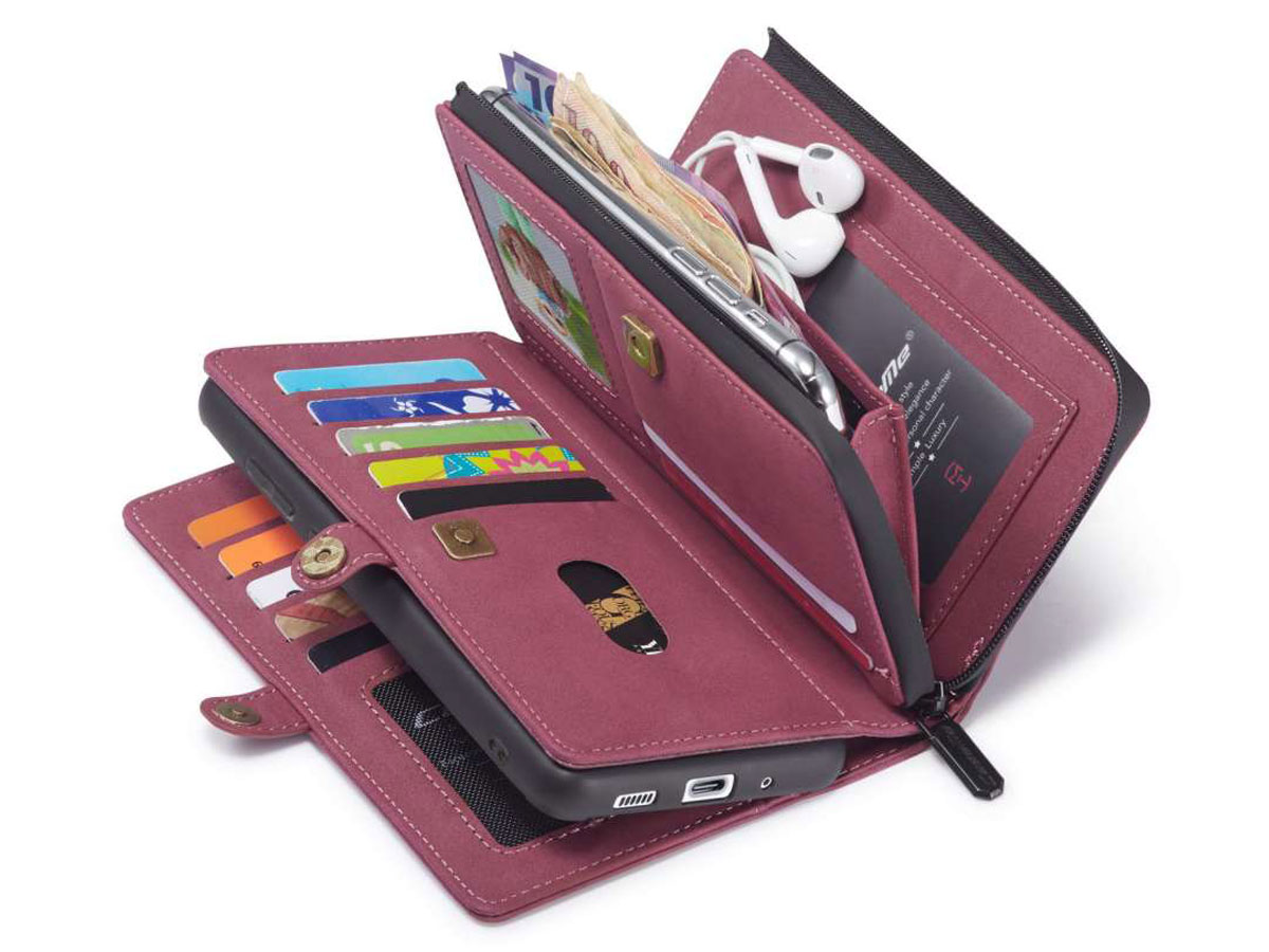 CaseMe Multi Wallet Ritsvak Case Rood - Samsung Galaxy S20 Ultra Hoesje