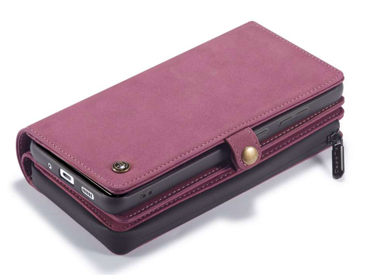 CaseMe Multi Wallet Ritsvak Case Rood - Samsung Galaxy S20 Ultra Hoesje