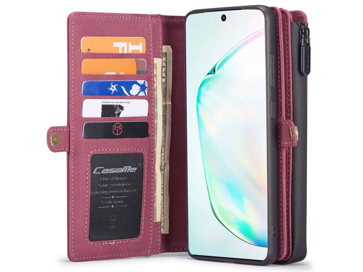 CaseMe Multi Wallet Ritsvak Case Rood - Samsung Galaxy S20 Ultra Hoesje