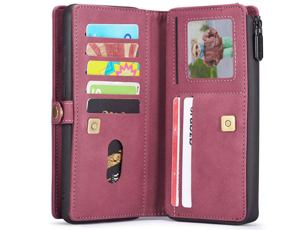 CaseMe Multi Wallet Ritsvak Case Rood - Samsung Galaxy S20 Ultra Hoesje