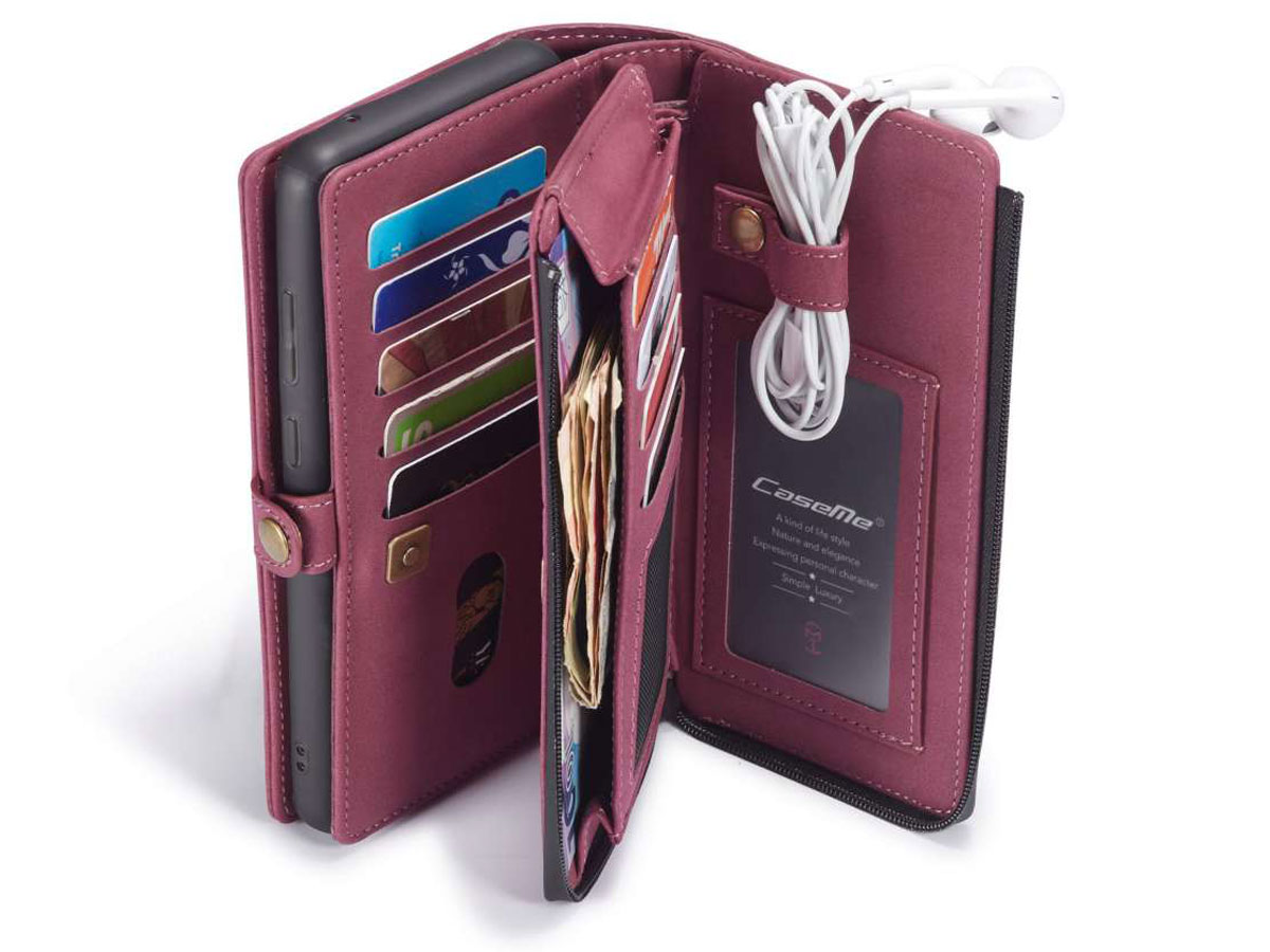 CaseMe Multi Wallet Ritsvak Case Rood - Samsung Galaxy S20 Ultra Hoesje