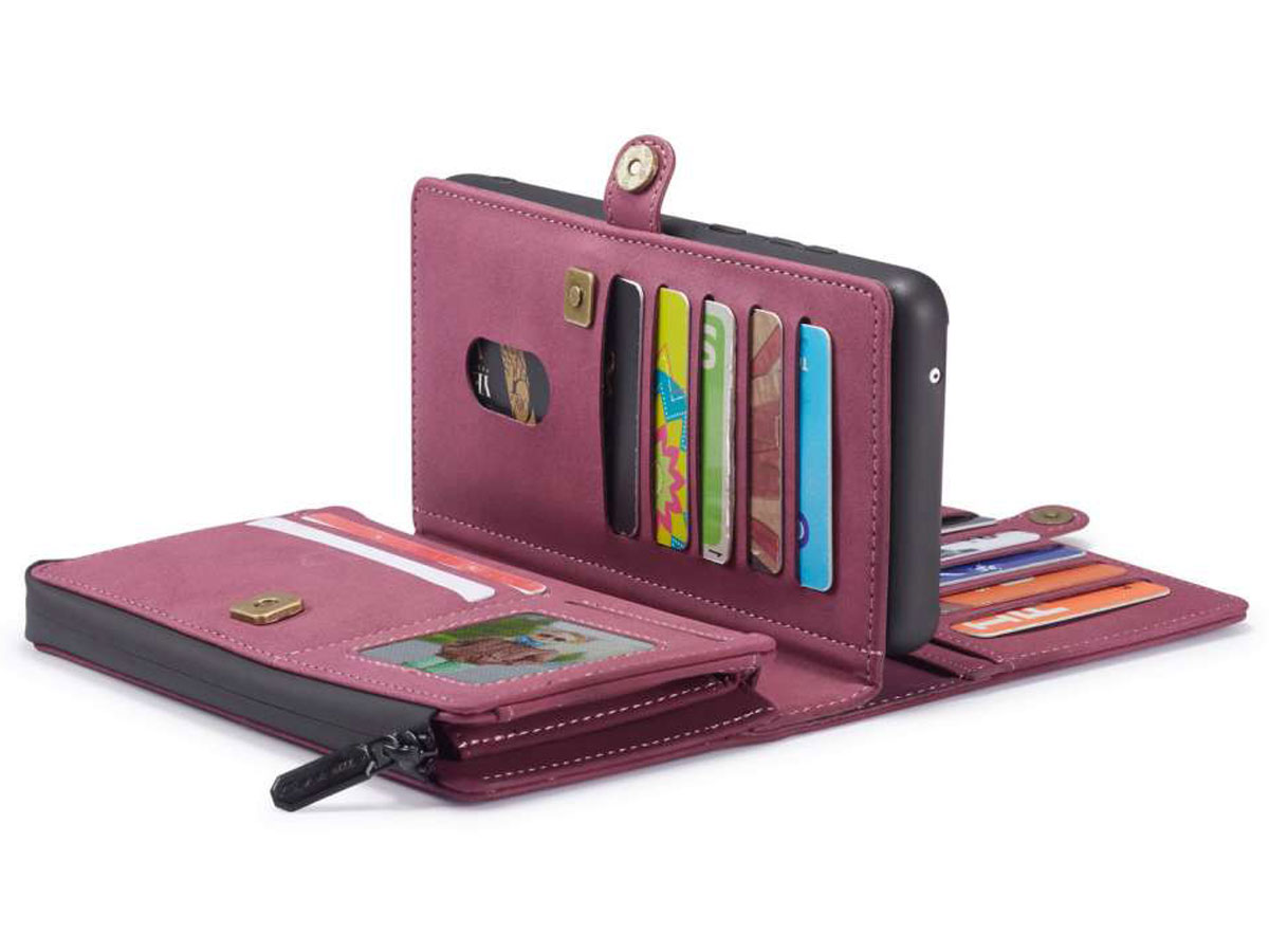 CaseMe Multi Wallet Ritsvak Case Rood - Samsung Galaxy S20 Ultra Hoesje