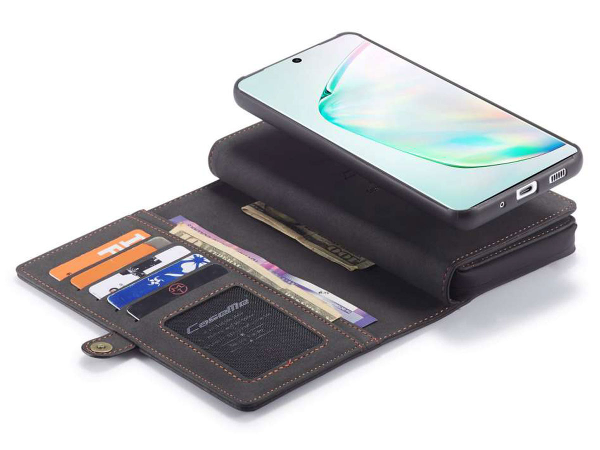 CaseMe Multi Wallet Ritsvak Case Zwart - Samsung Galaxy S20 Ultra Hoesje