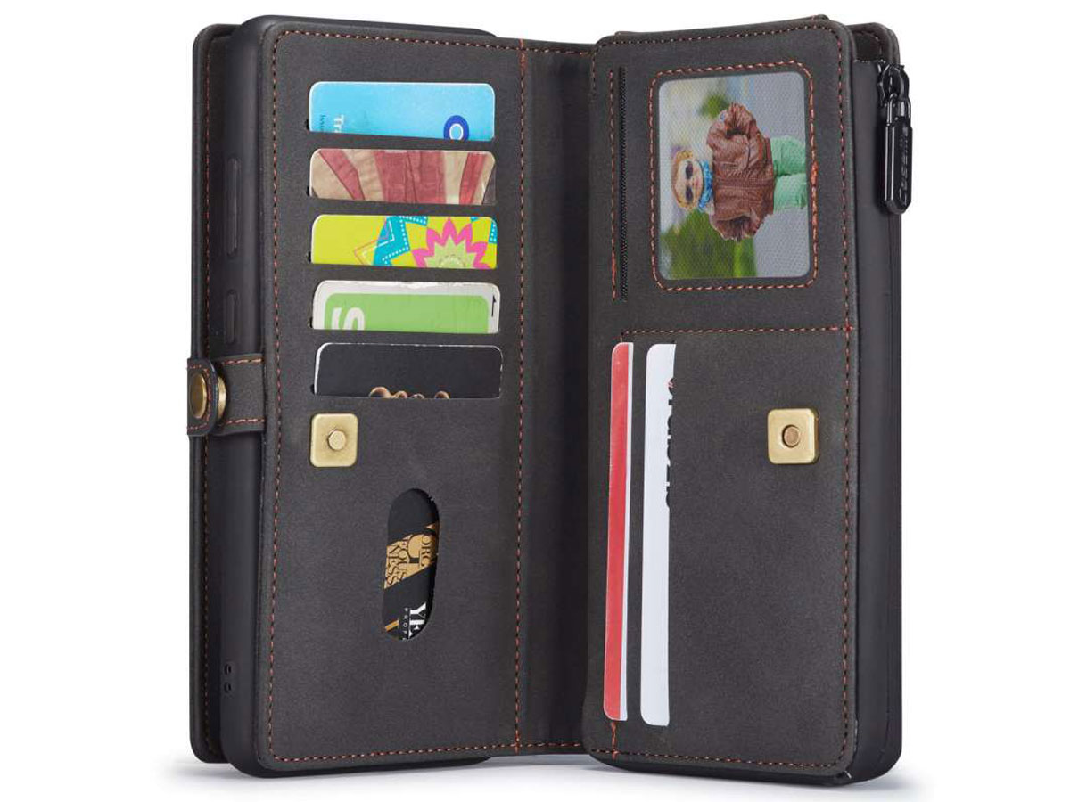 CaseMe Multi Wallet Ritsvak Case Zwart - Samsung Galaxy S20 Ultra Hoesje