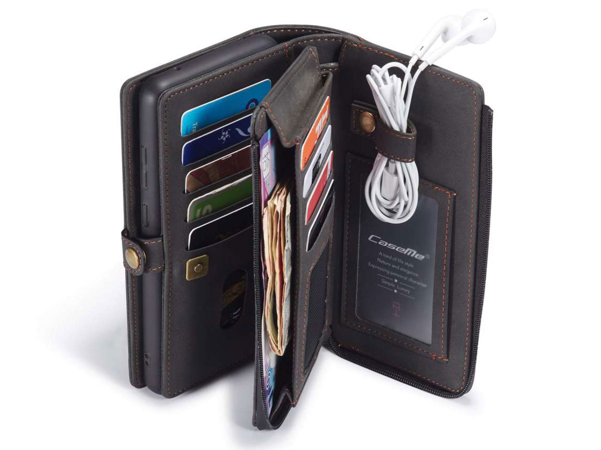 CaseMe Multi Wallet Ritsvak Case Zwart - Samsung Galaxy S20 Ultra Hoesje