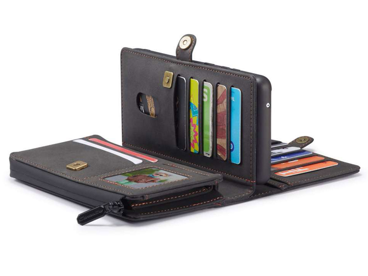 CaseMe Multi Wallet Ritsvak Case Zwart - Samsung Galaxy S20 Ultra Hoesje