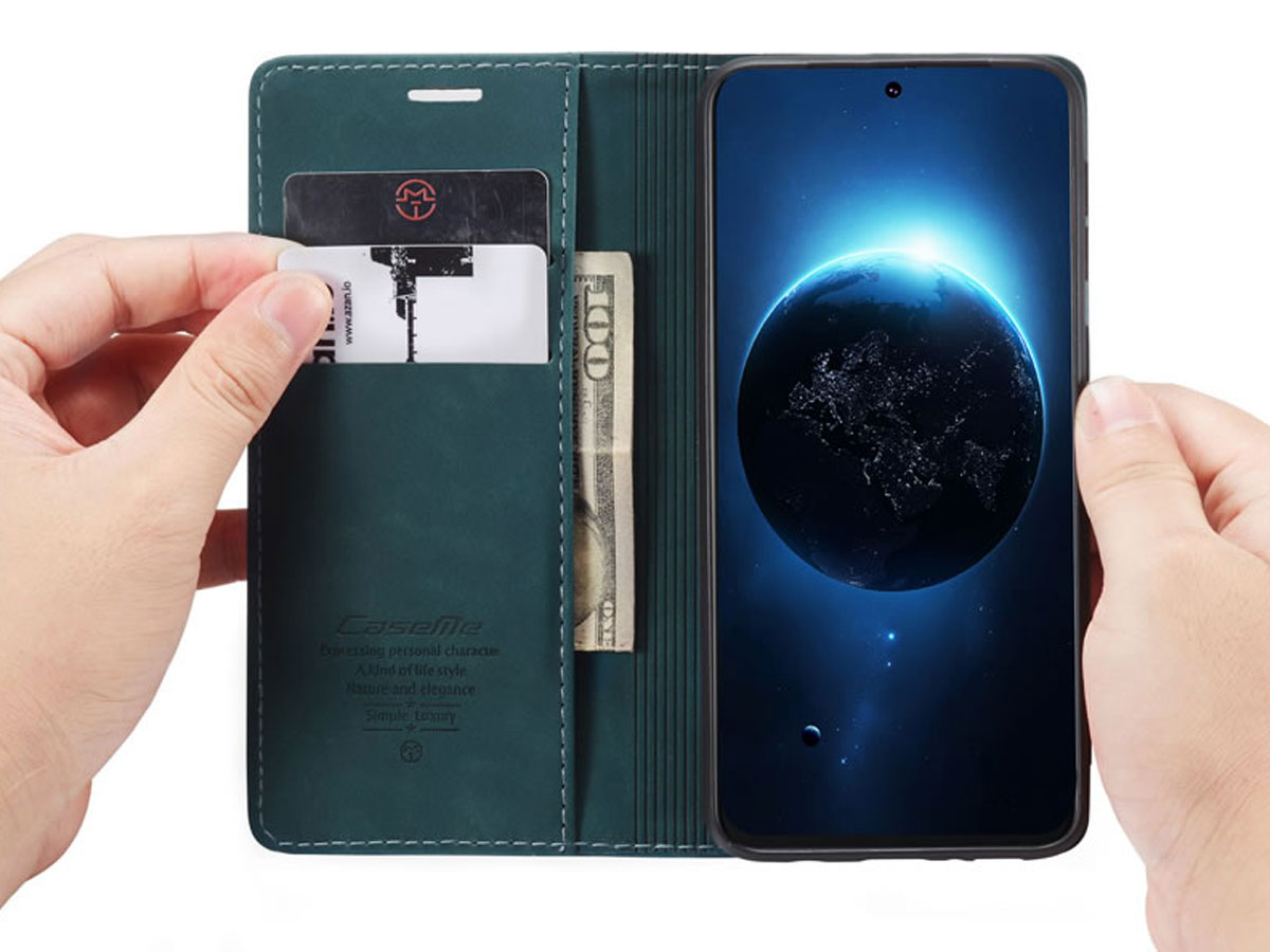 CaseMe Vintage BookCase Blauw - Samsung Galaxy S20 Ultra hoesje