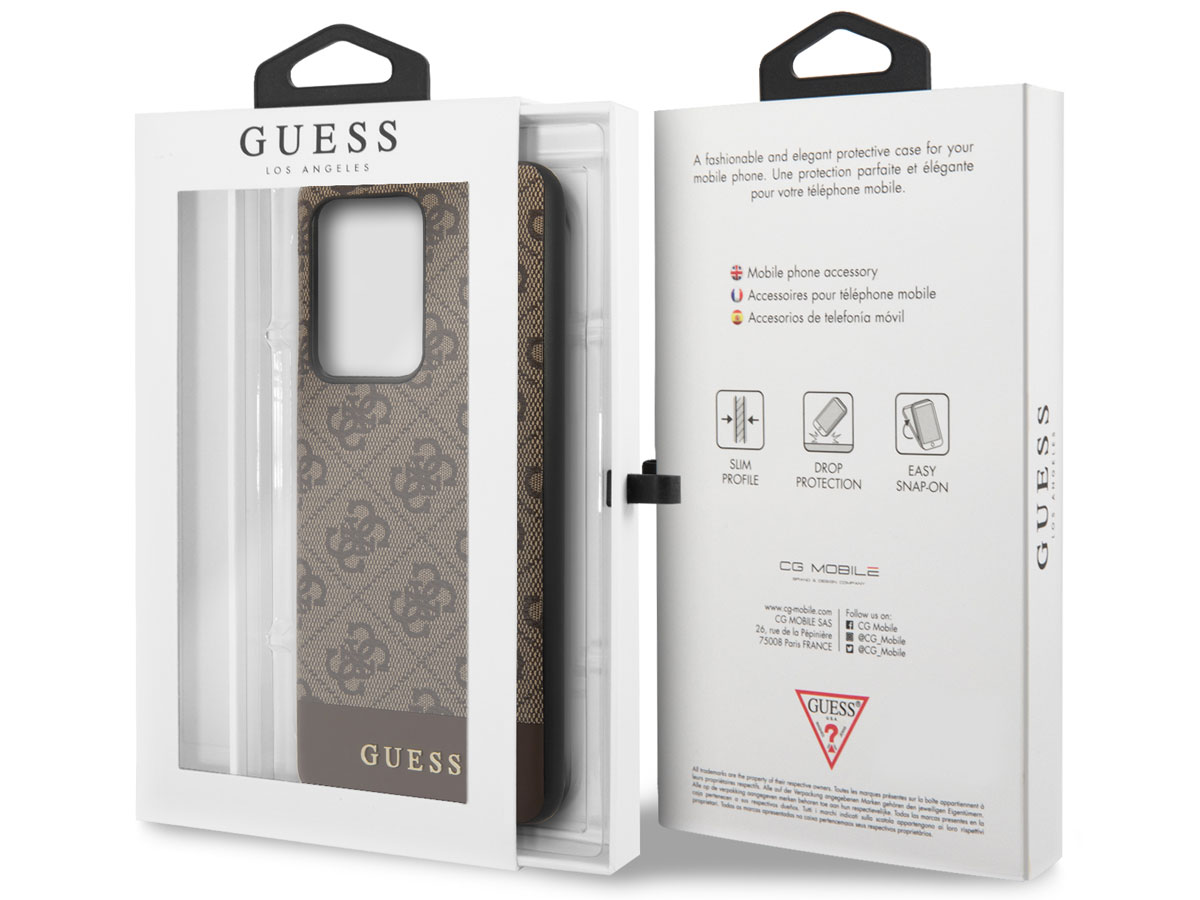 Guess 4G Monogram Case Bruin - Samsung Galaxy S20 Ultra hoesje