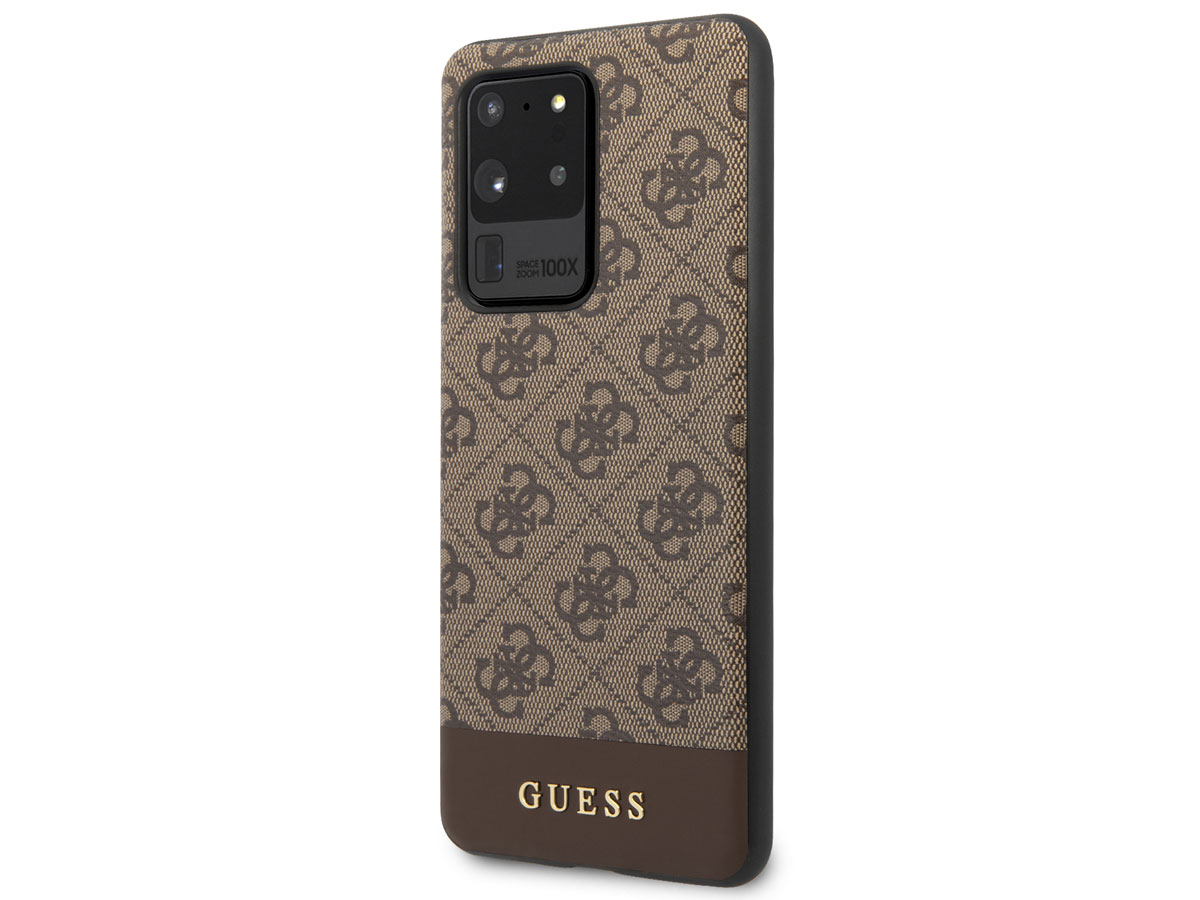 Guess 4G Monogram Case Bruin - Samsung Galaxy S20 Ultra hoesje