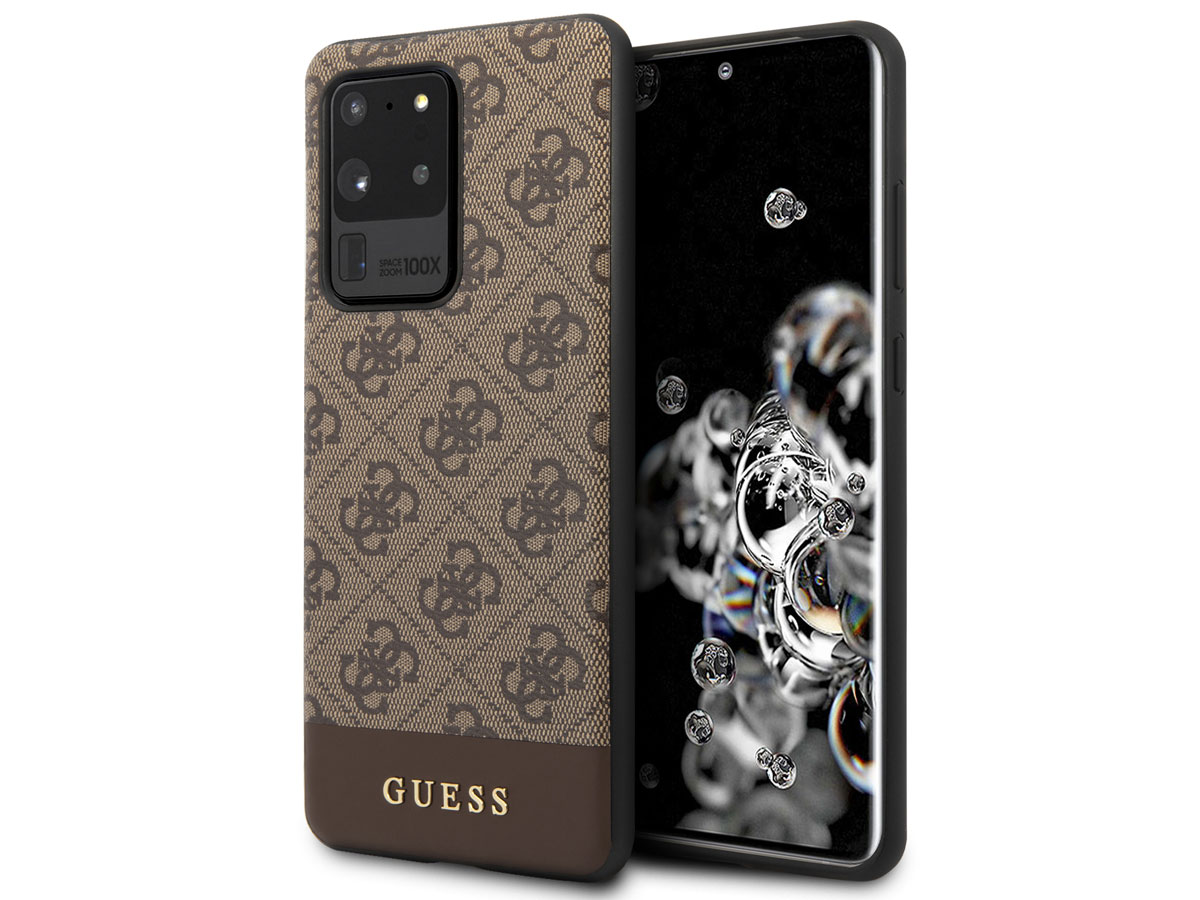 Guess 4G Monogram Case Bruin - Samsung Galaxy S20 Ultra hoesje