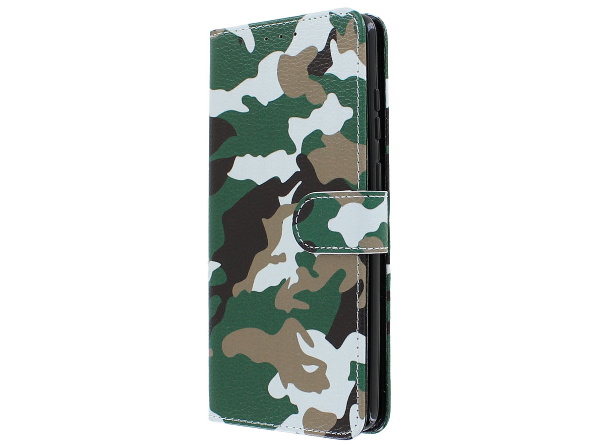 Book Case Mapje Camouflage - Samsung Galaxy S20 Plus hoesje