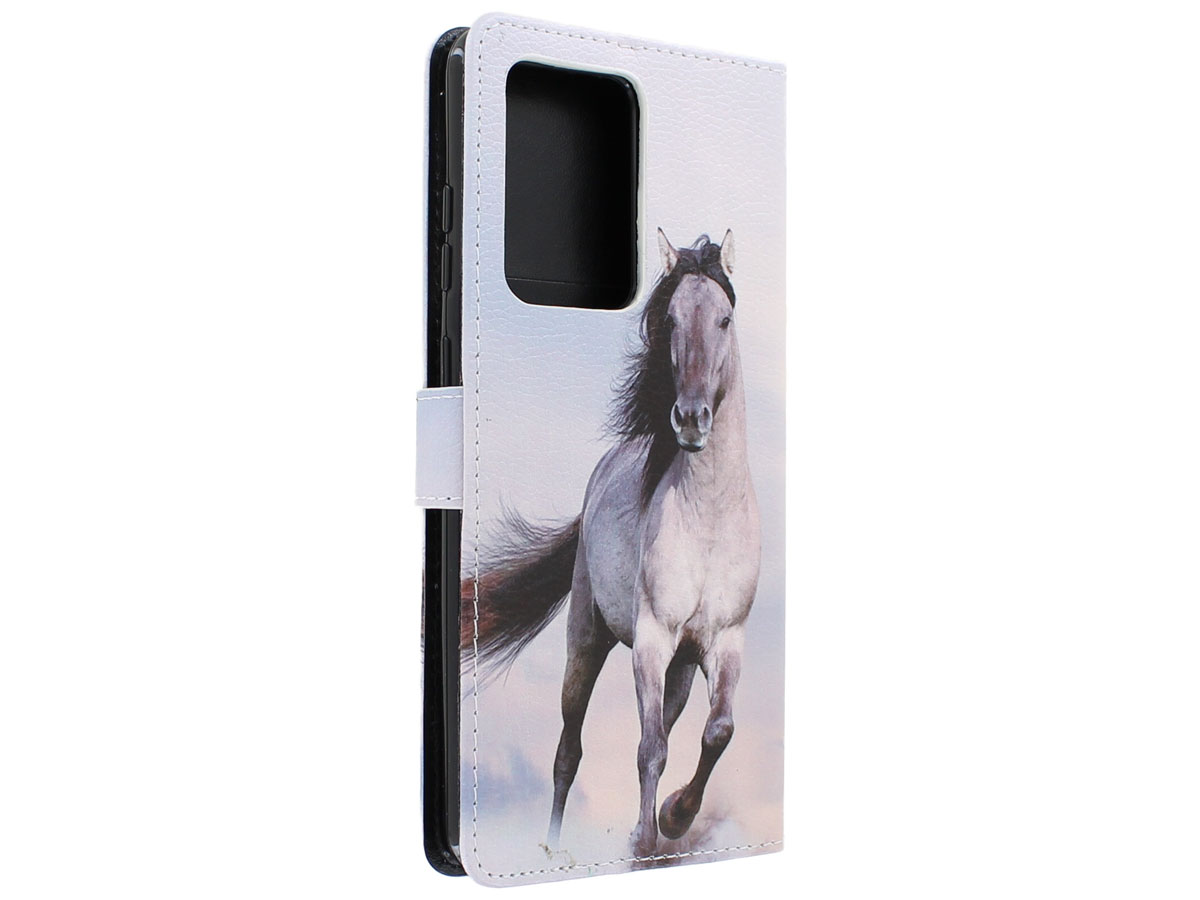 Book Case Mapje Paarden Print - Samsung Galaxy S20 Ultra hoesje