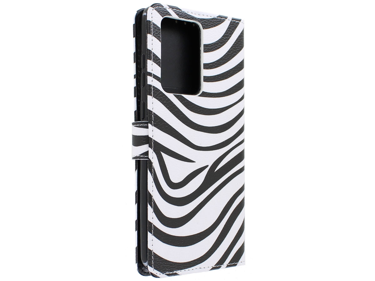 Book Case Mapje Zebra Print - Samsung Galaxy S20 Ultra hoesje