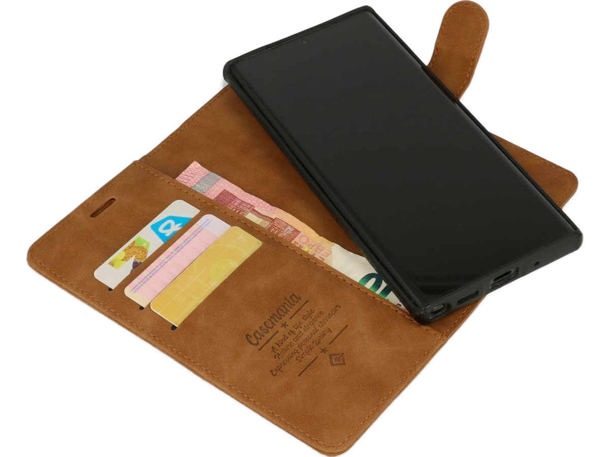 CaseMe 2in1 Magnetic Bookcase Bruin - Samsung Galaxy S21 FE Hoesje
