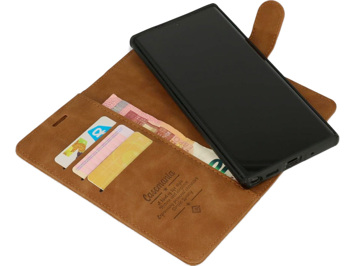 CaseMania 2in1 Magnetic Bookcase Bruin - Samsung Galaxy S21 FE Hoesje