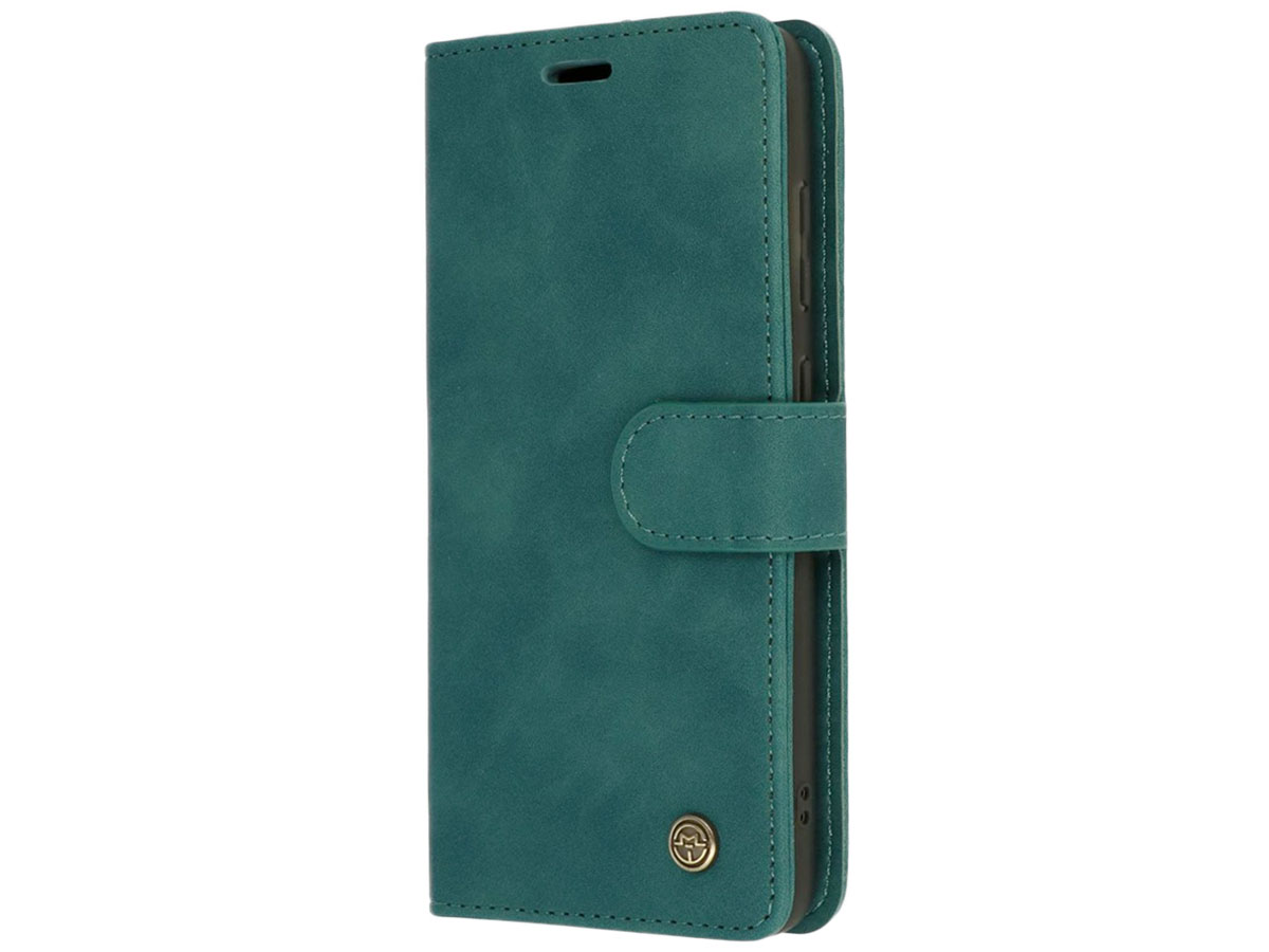 CaseMania 2in1 Magnetic Bookcase Groen - Samsung Galaxy S21 FE Hoesje