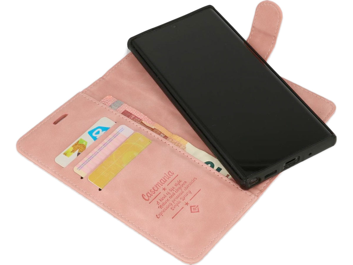 CaseMe 2in1 Magnetic Bookcase Roze - Samsung Galaxy S21 FE Hoesje