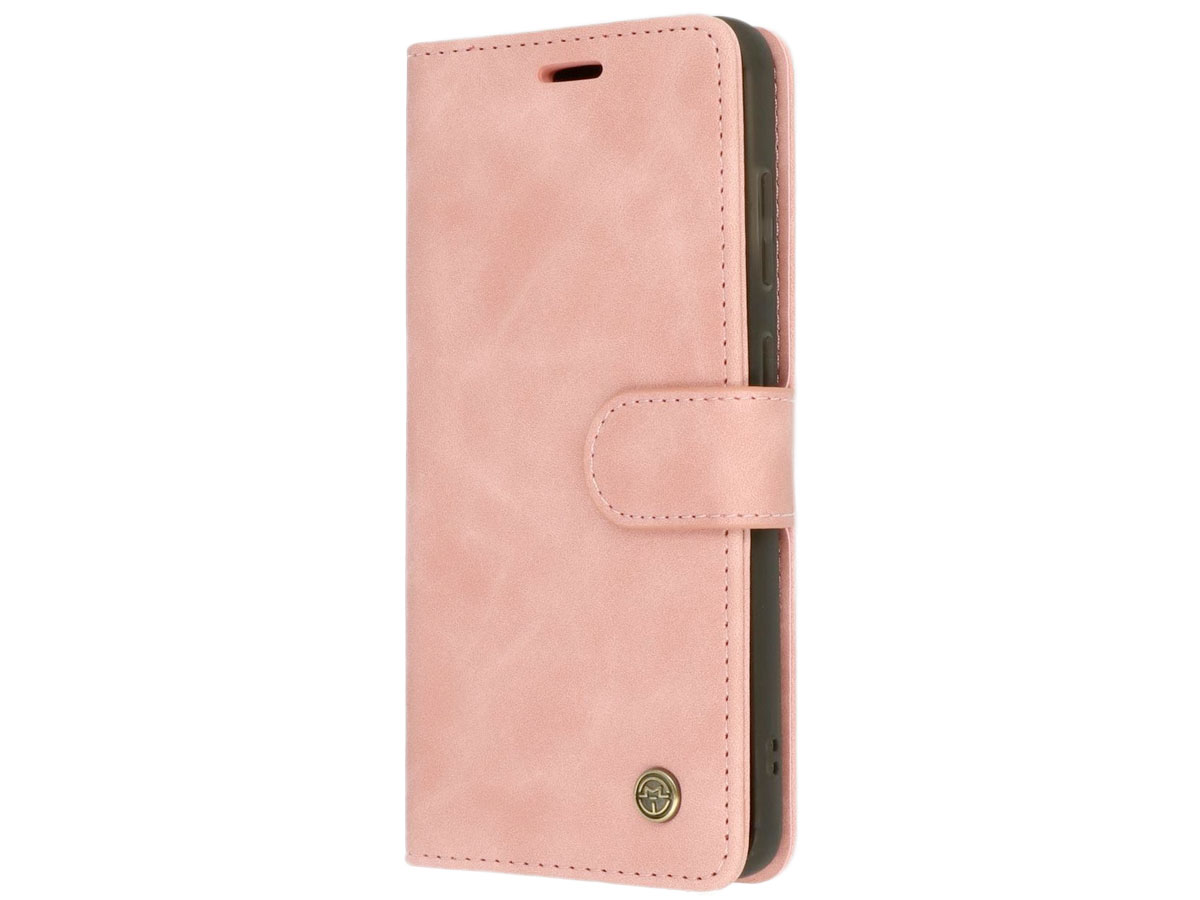 CaseMania 2in1 Magnetic Bookcase Roze - Samsung Galaxy S21 FE Hoesje