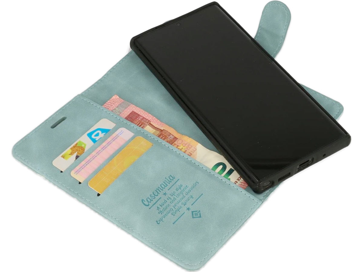 CaseMe 2in1 Magnetic Bookcase Aqua - Samsung Galaxy S21 FE Hoesje