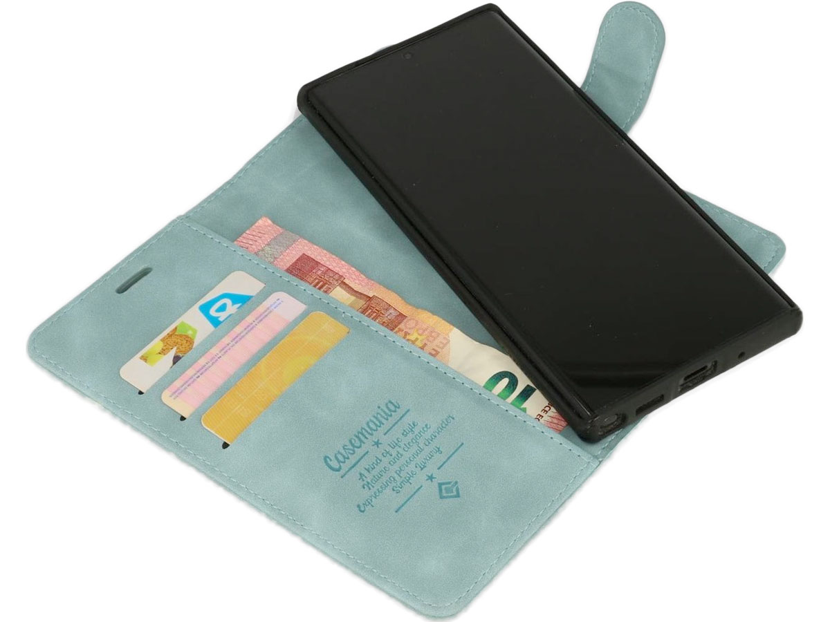 CaseMania 2in1 Magnetic Bookcase Aqua - Samsung Galaxy S21 FE Hoesje