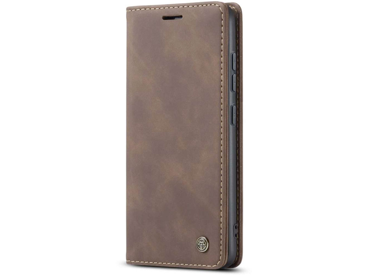 CaseMe Vintage BookCase Bruin - Samsung Galaxy S21 FE hoesje