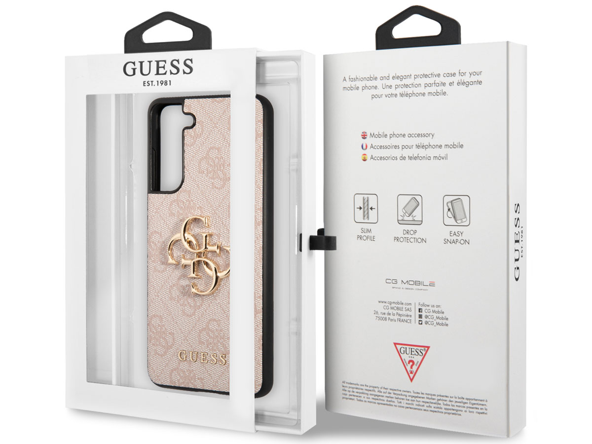 Guess Big 4G Monogram Case Roze - Samsung Galaxy S21 FE hoesje