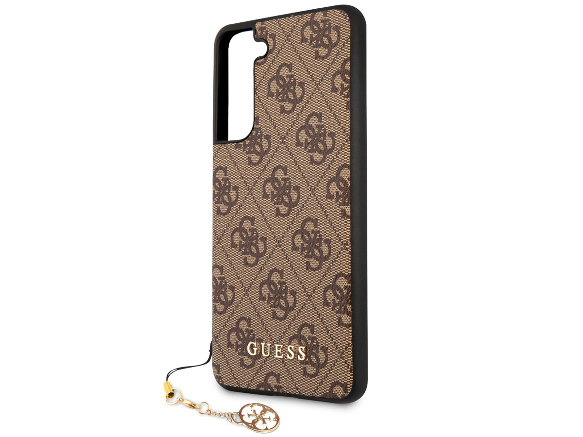 Guess Monogram Charm Case Bruin - Samsung Galaxy S21 FE hoesje