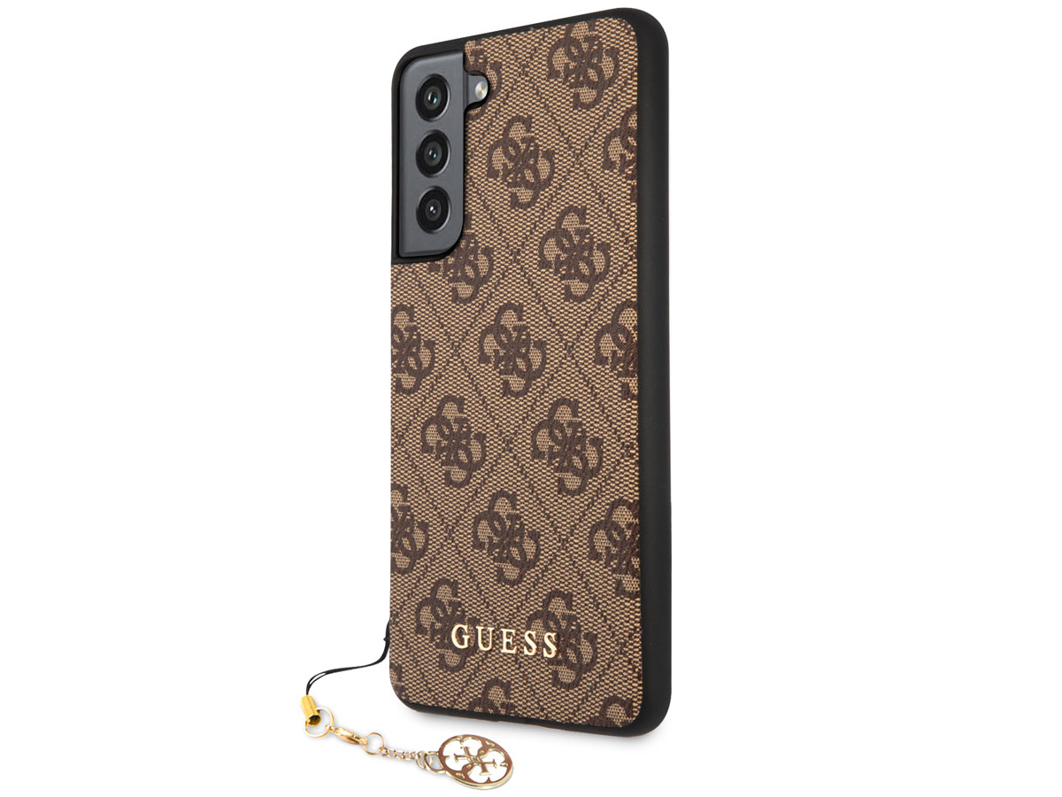 Guess Monogram Charm Case Bruin - Samsung Galaxy S21 FE hoesje