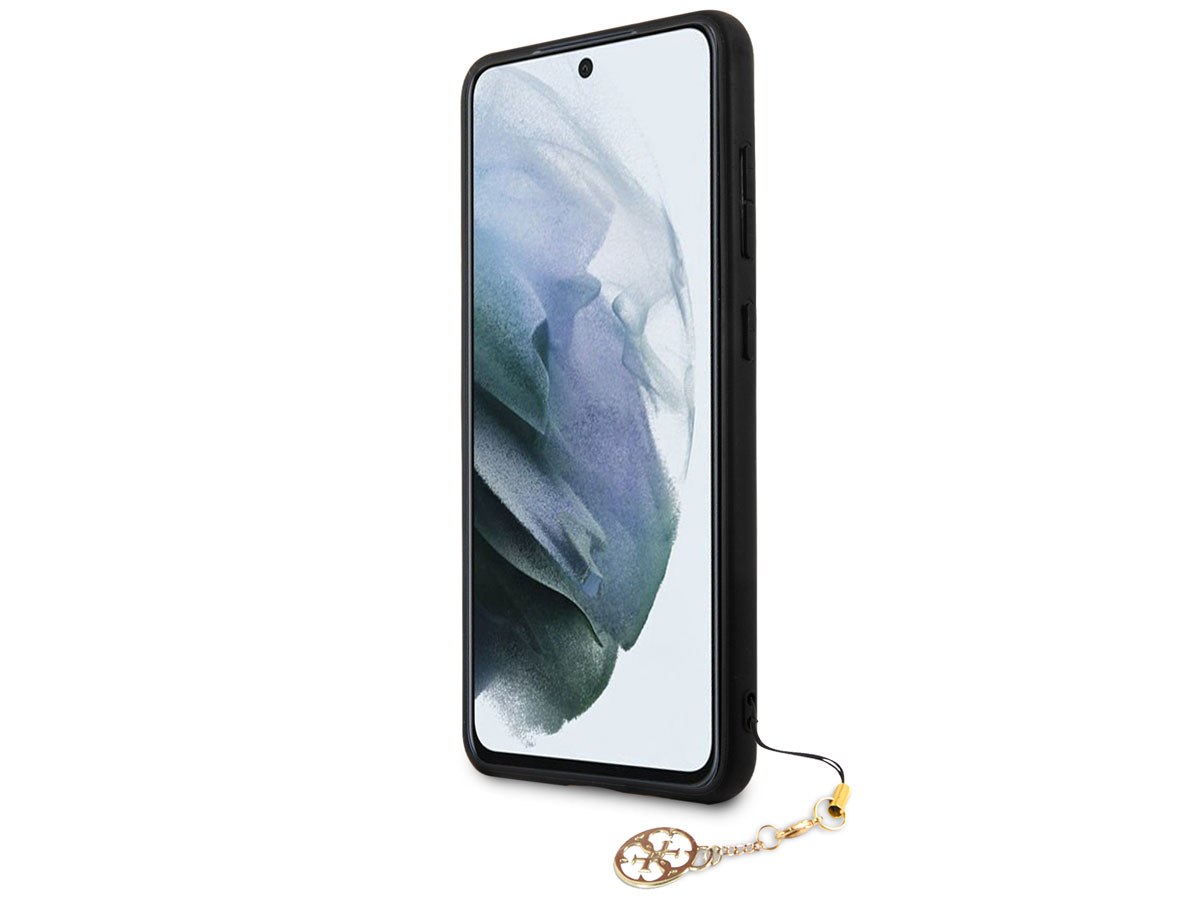 Guess Monogram Charm Case Bruin - Samsung Galaxy S21 FE hoesje
