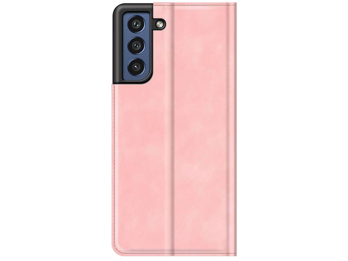 Just in Case Magnetic BookCase Roze - Samsung Galaxy S21 FE hoesje