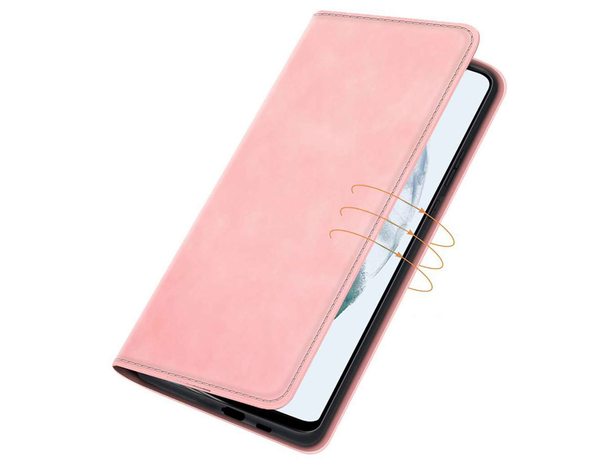 Just in Case Magnetic BookCase Roze - Samsung Galaxy S21 FE hoesje