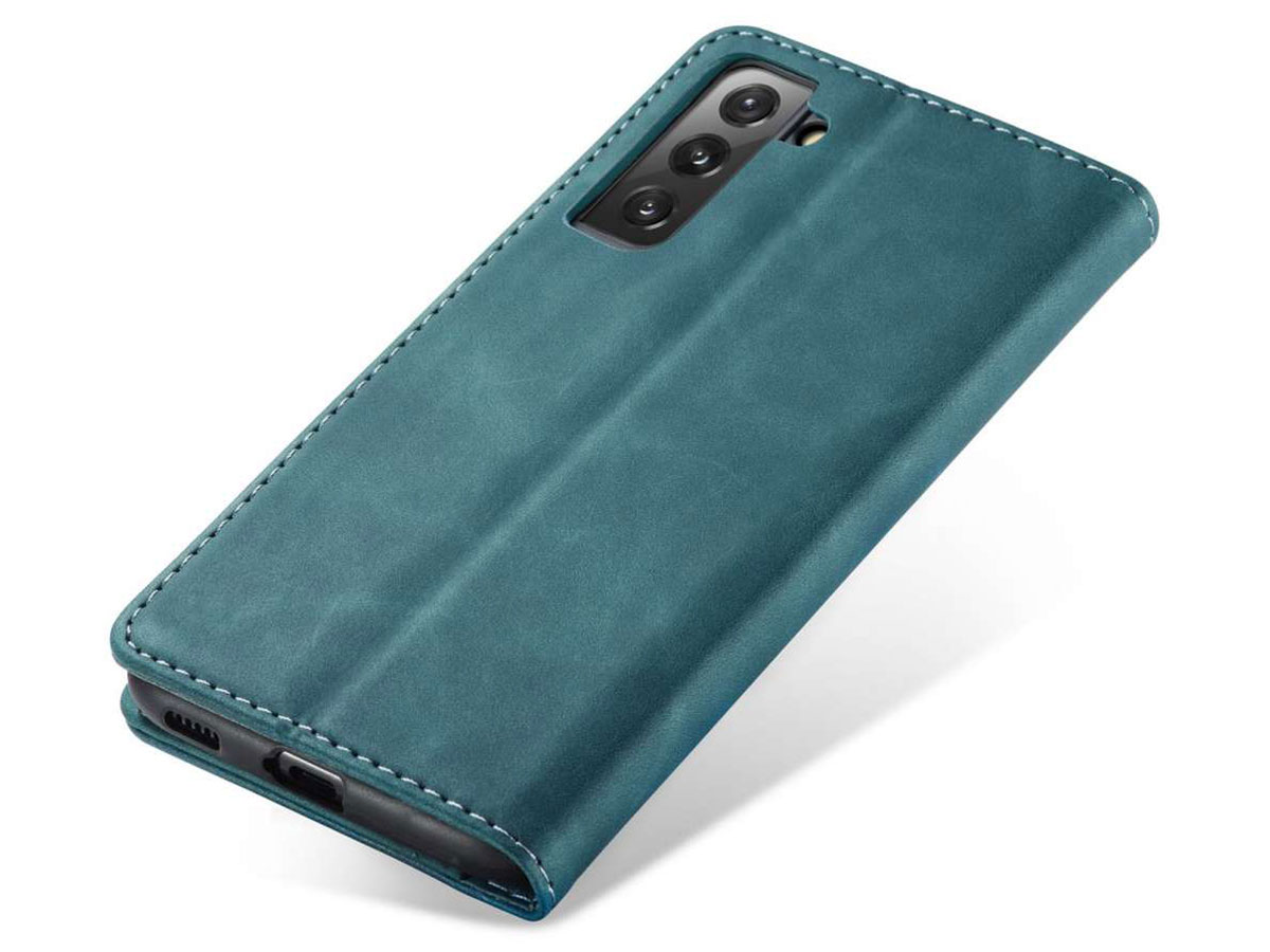 Just in Case Vintage BookCase Blauw - Samsung Galaxy S21 FE hoesje