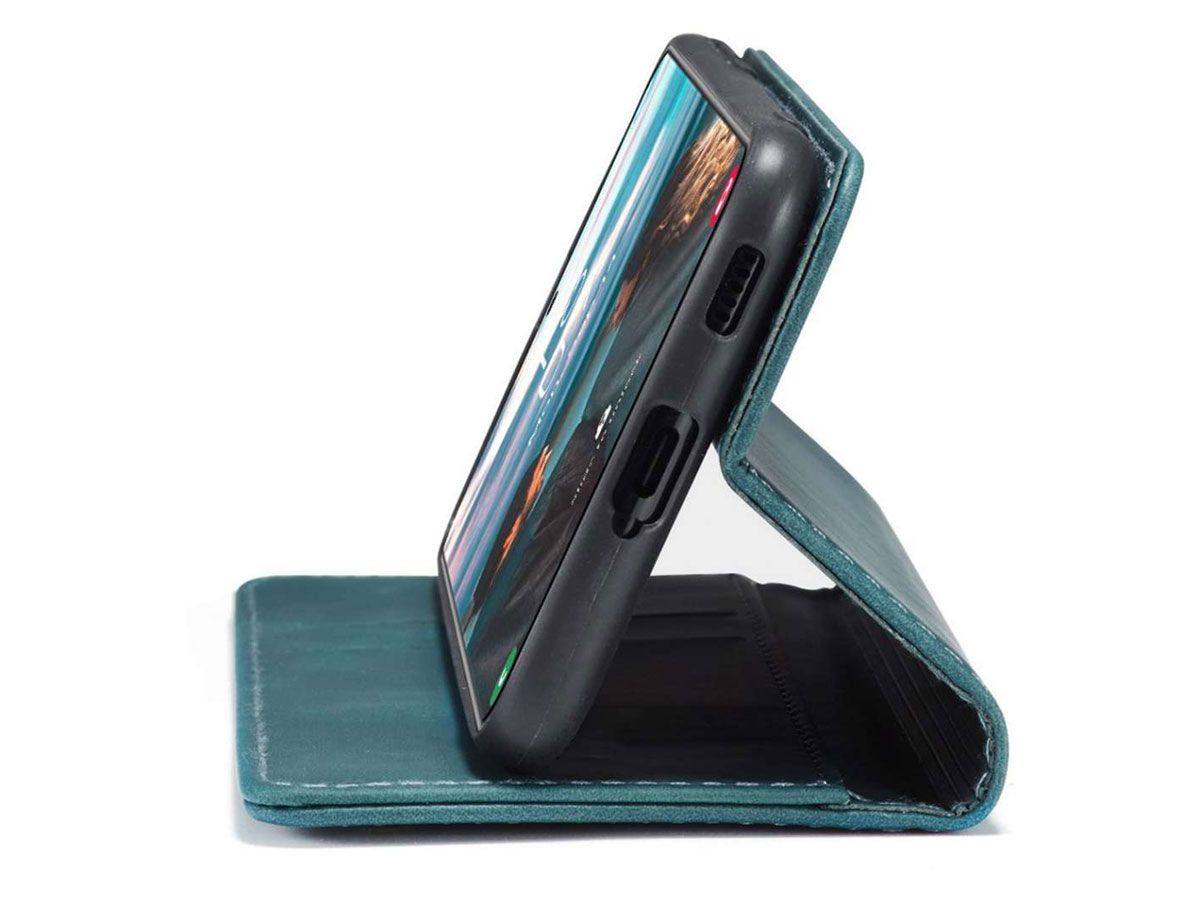 Just in Case Vintage BookCase Blauw - Samsung Galaxy S21 FE hoesje