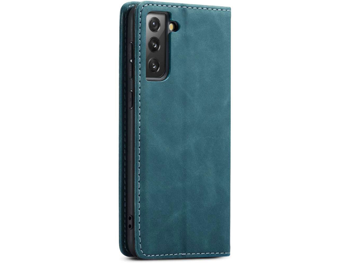 Just in Case Vintage BookCase Blauw - Samsung Galaxy S21 FE hoesje