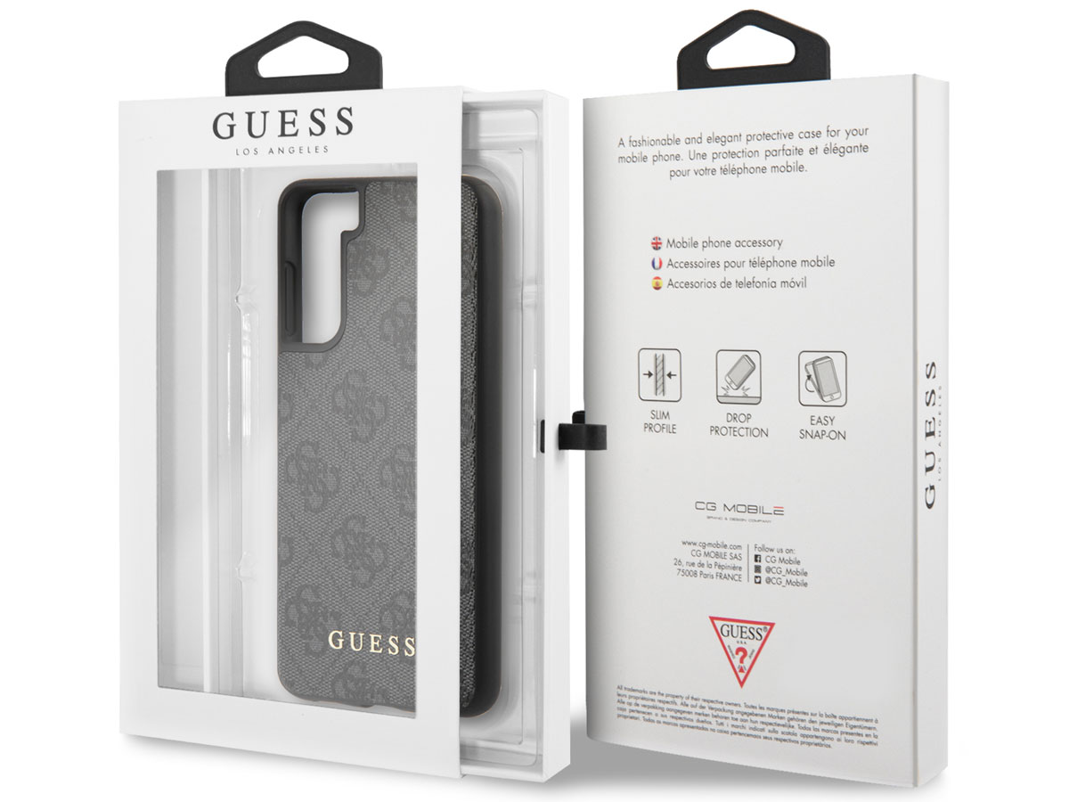 Guess 4G Monogram Case Grijs - Samsung Galaxy S21+ hoesje