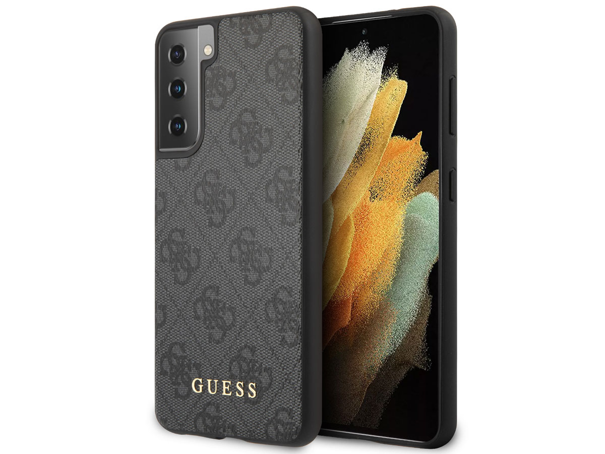 Guess 4G Monogram Case Grijs - Samsung Galaxy S21+ hoesje