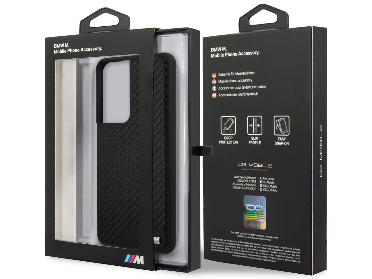 BMW M Sport PU Carbon Case - Samsung Galaxy S21 Ultra hoesje