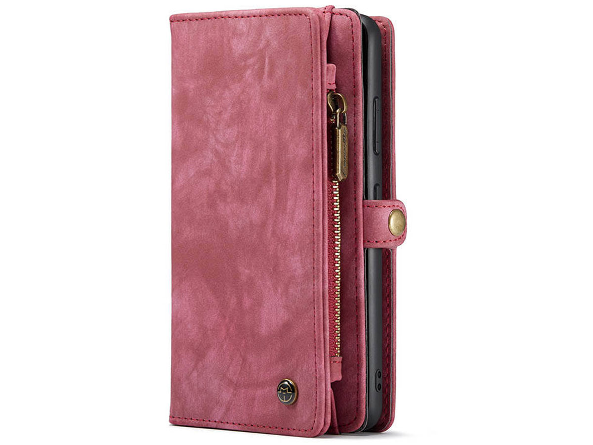 CaseMe 2in1 Wallet Ritsvak Case Rood - Samsung Galaxy S21 Ultra Hoesje