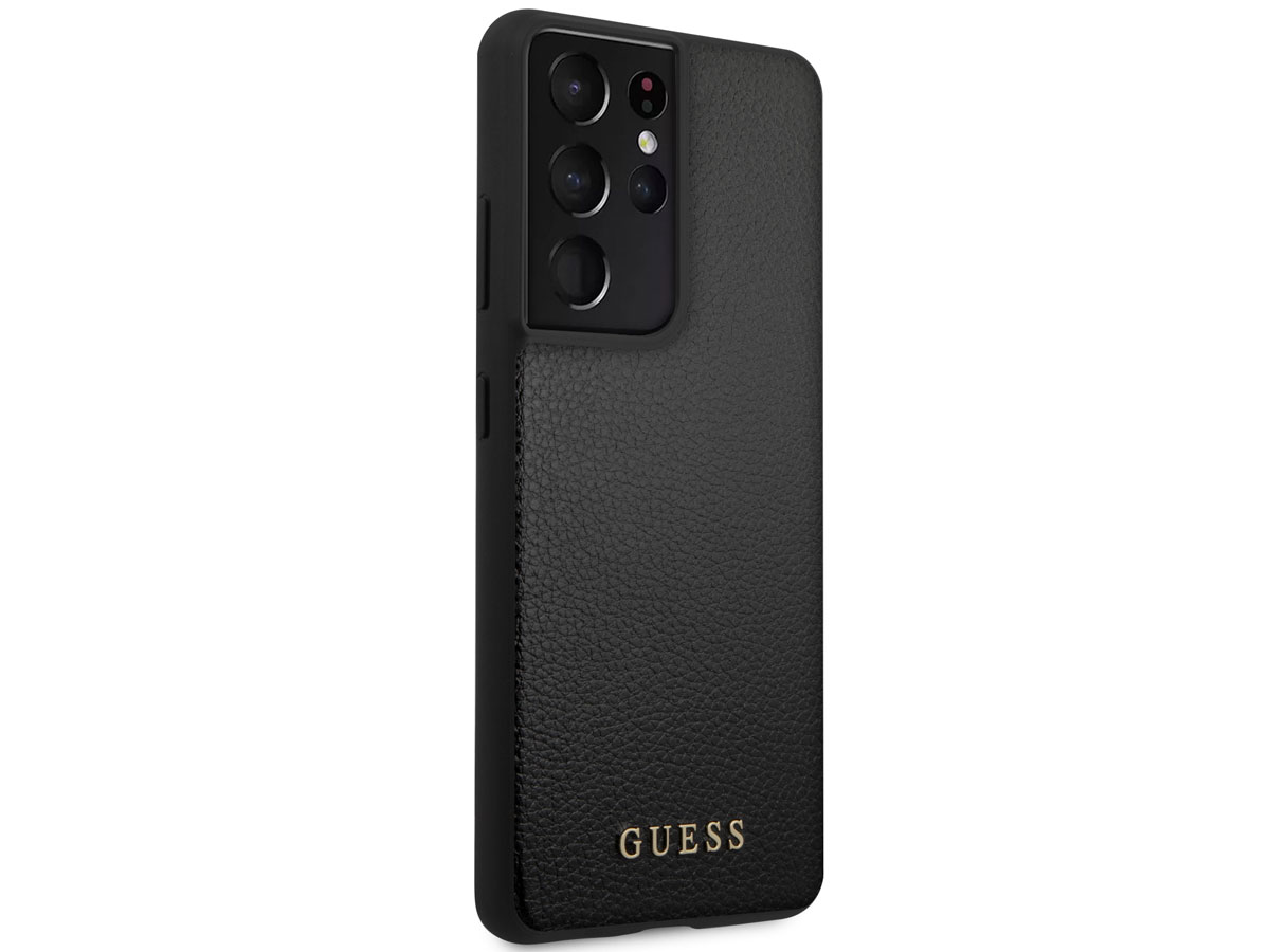 Guess Iridescent Case Zwart - Samsung Galaxy S21 Ultra hoesje