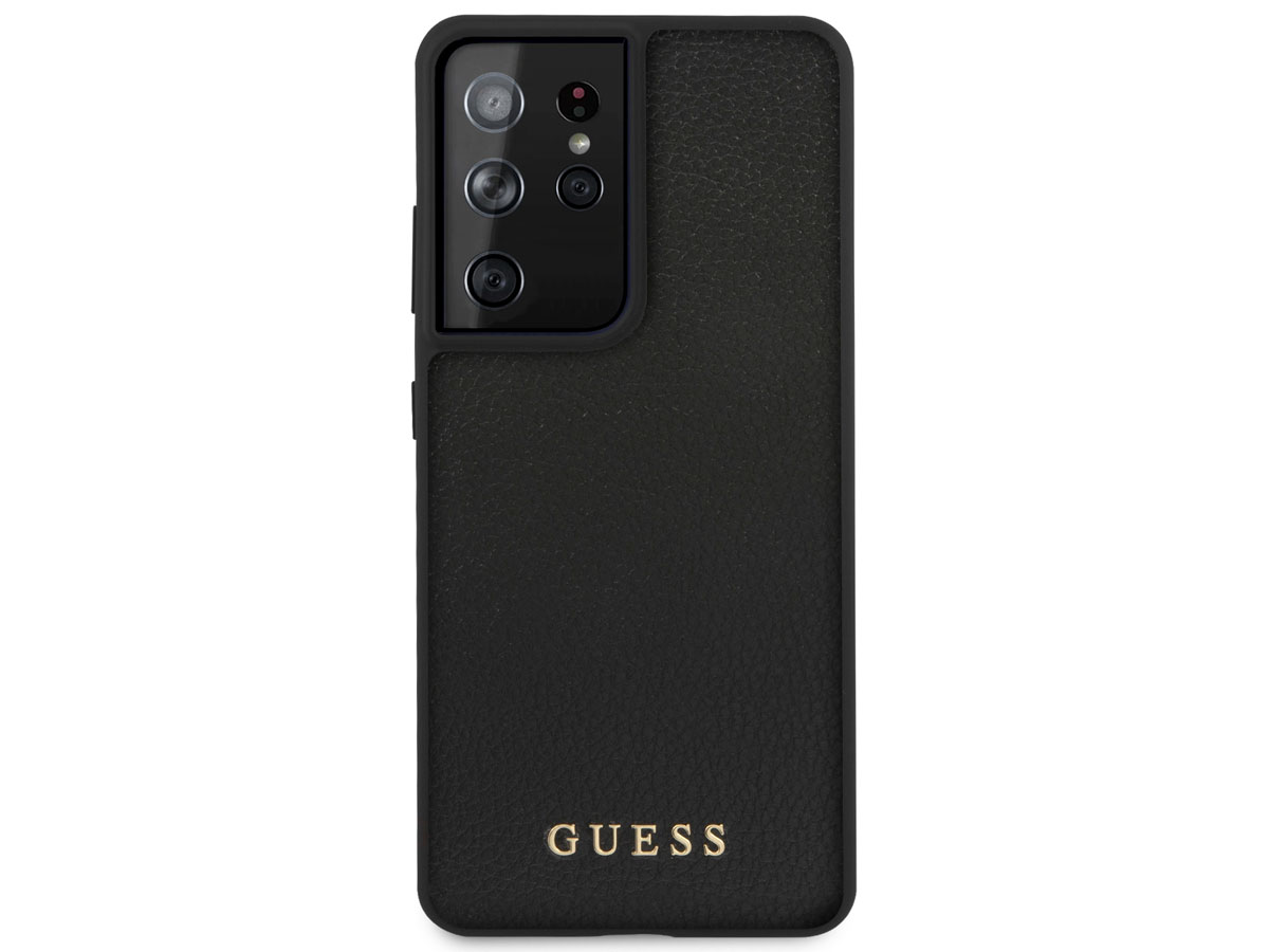 Guess Iridescent Case Zwart - Samsung Galaxy S21 Ultra hoesje