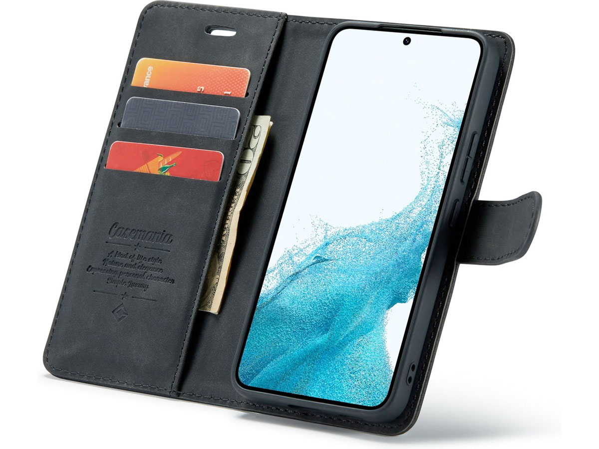 CaseMe 2in1 Magnetic Bookcase Zwart - Samsung Galaxy S22 Hoesje