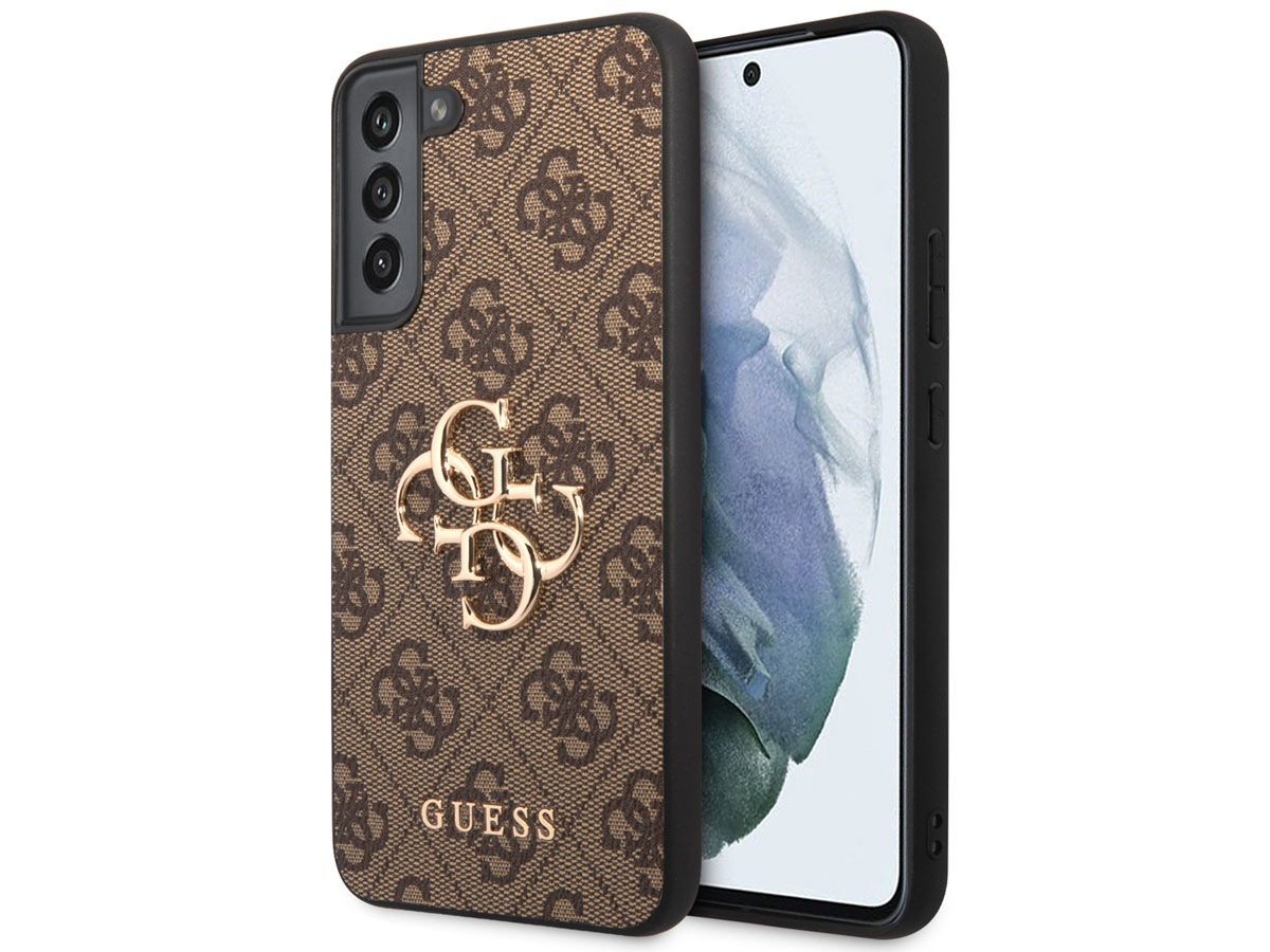 Guess Big 4G Monogram Case Bruin - Samsung Galaxy S22 hoesje