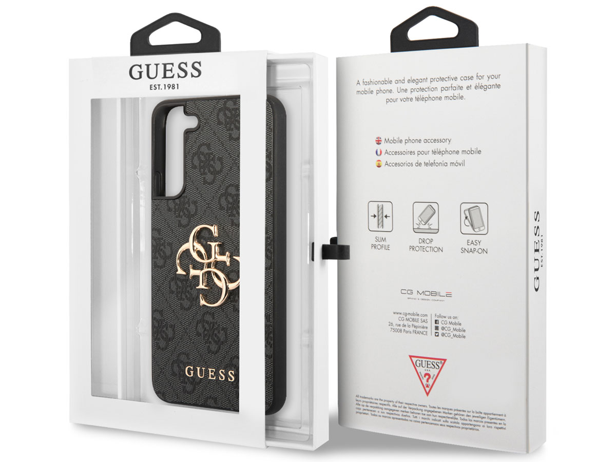 Guess Big 4G Monogram Case Grijs - Samsung Galaxy S22 hoesje