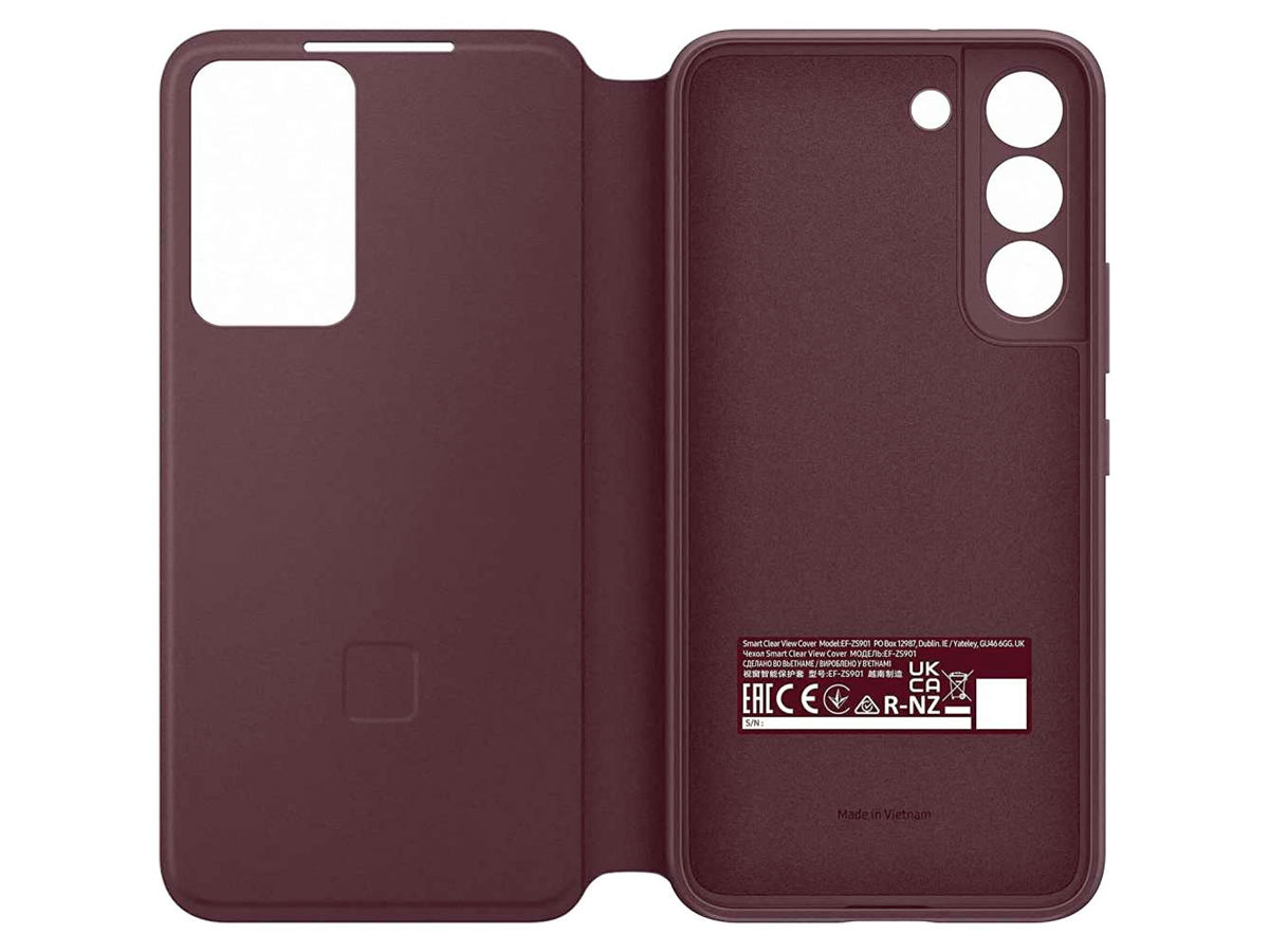 Samsung Galaxy S22 Clear View Cover Burgundy (EF-ZS901CE)