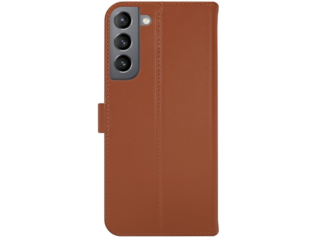 Valenta Leather Bookcase Bruin - Samsung Galaxy S22 hoesje