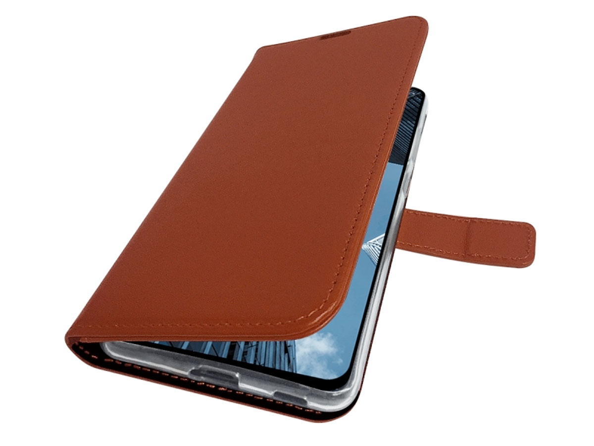 Valenta Leather Bookcase Bruin - Samsung Galaxy S22 hoesje