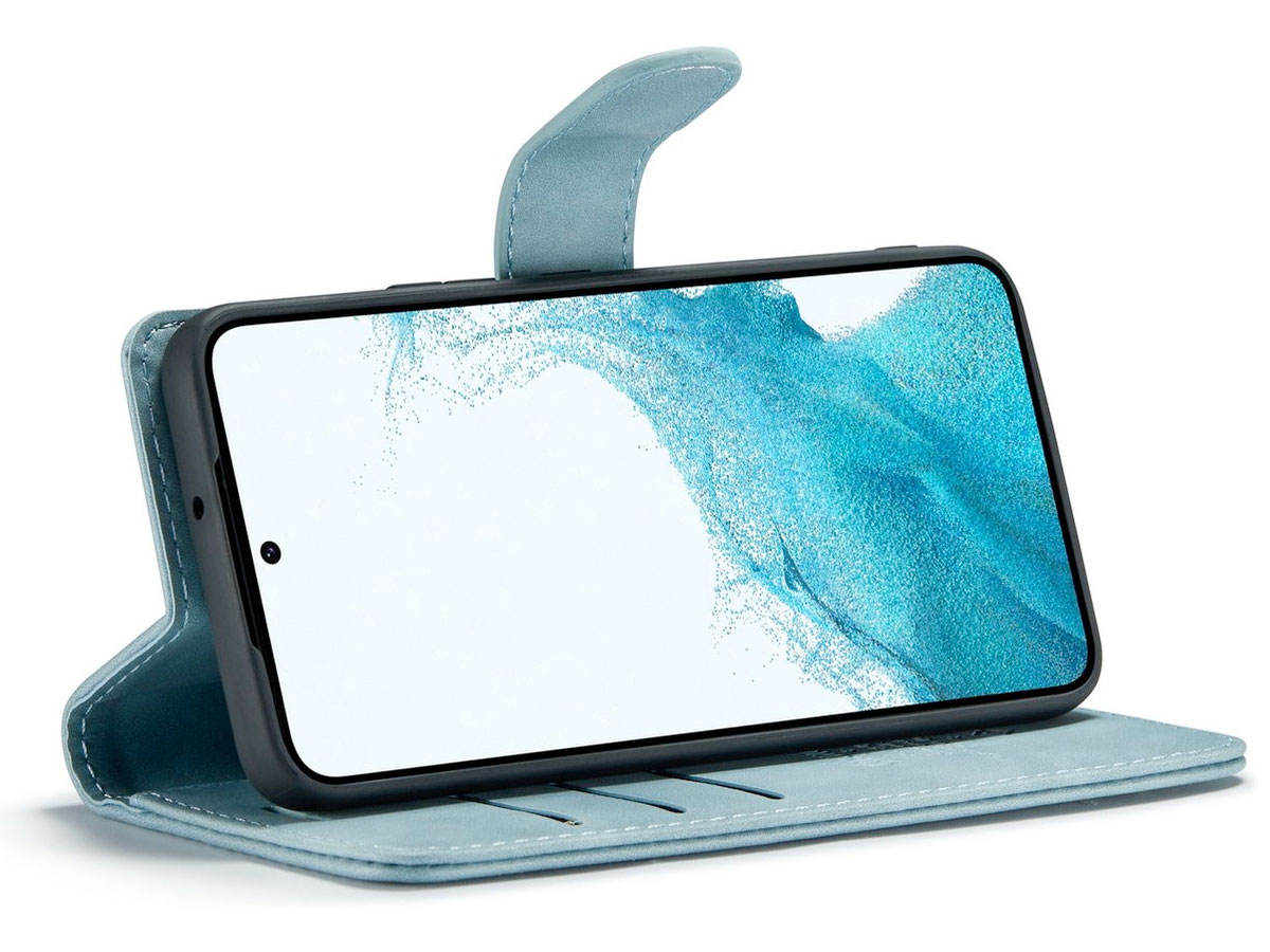 CaseMe 2in1 Magnetic Bookcase Aqua - Samsung Galaxy S22+ Hoesje