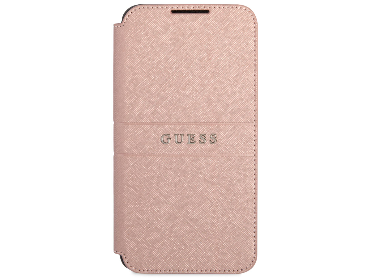 Guess Saffiano Folio Roze - Samsung Galaxy S22+ hoesje